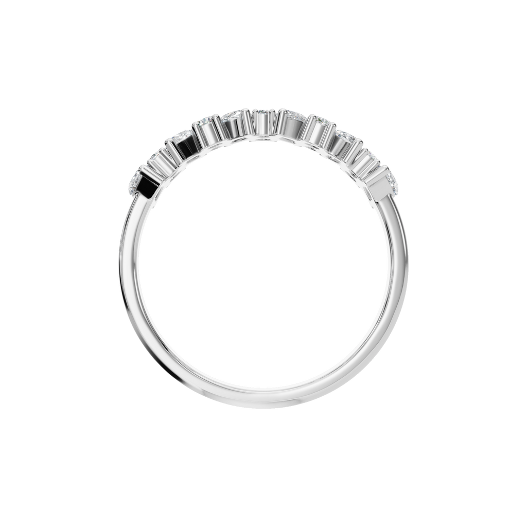 MARQUISE ROUND HALF ETERNITY WEDDING BAND