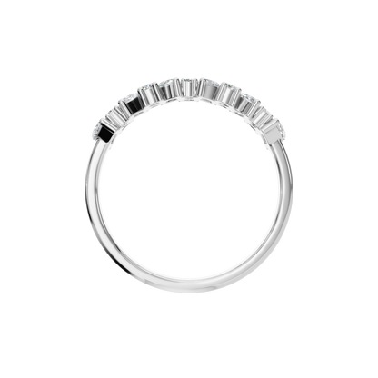 MARQUISE ROUND HALF ETERNITY WEDDING BAND - M&D Signature Jewels