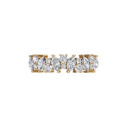 MARQUISE ROUND HALF ETERNITY WEDDING BAND - M&D Signature Jewels