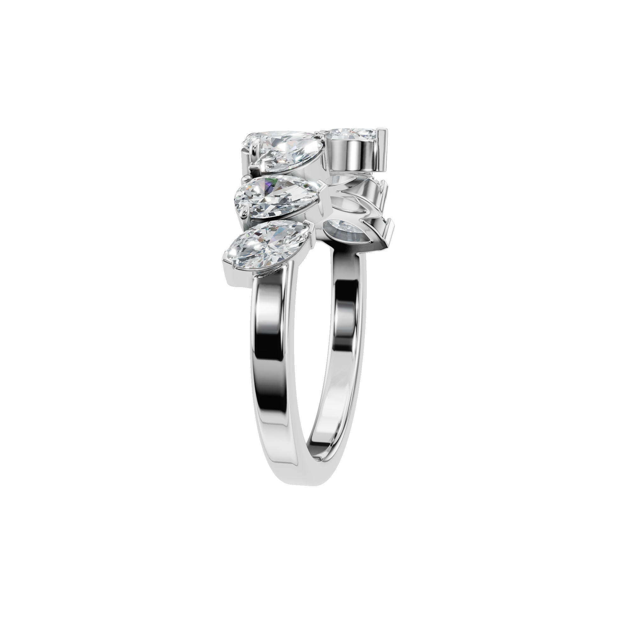 PEAR MARQUISE WEDDING BAND