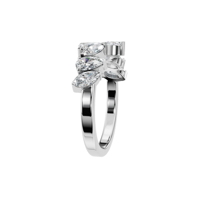 PEAR MARQUISE WEDDING BAND - M&D Signature Jewels