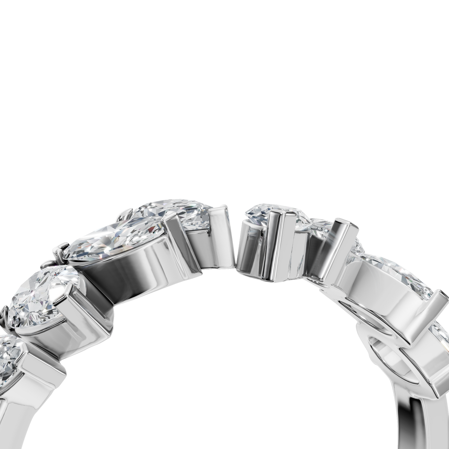 PEAR MARQUISE WEDDING BAND - M&D Signature Jewels