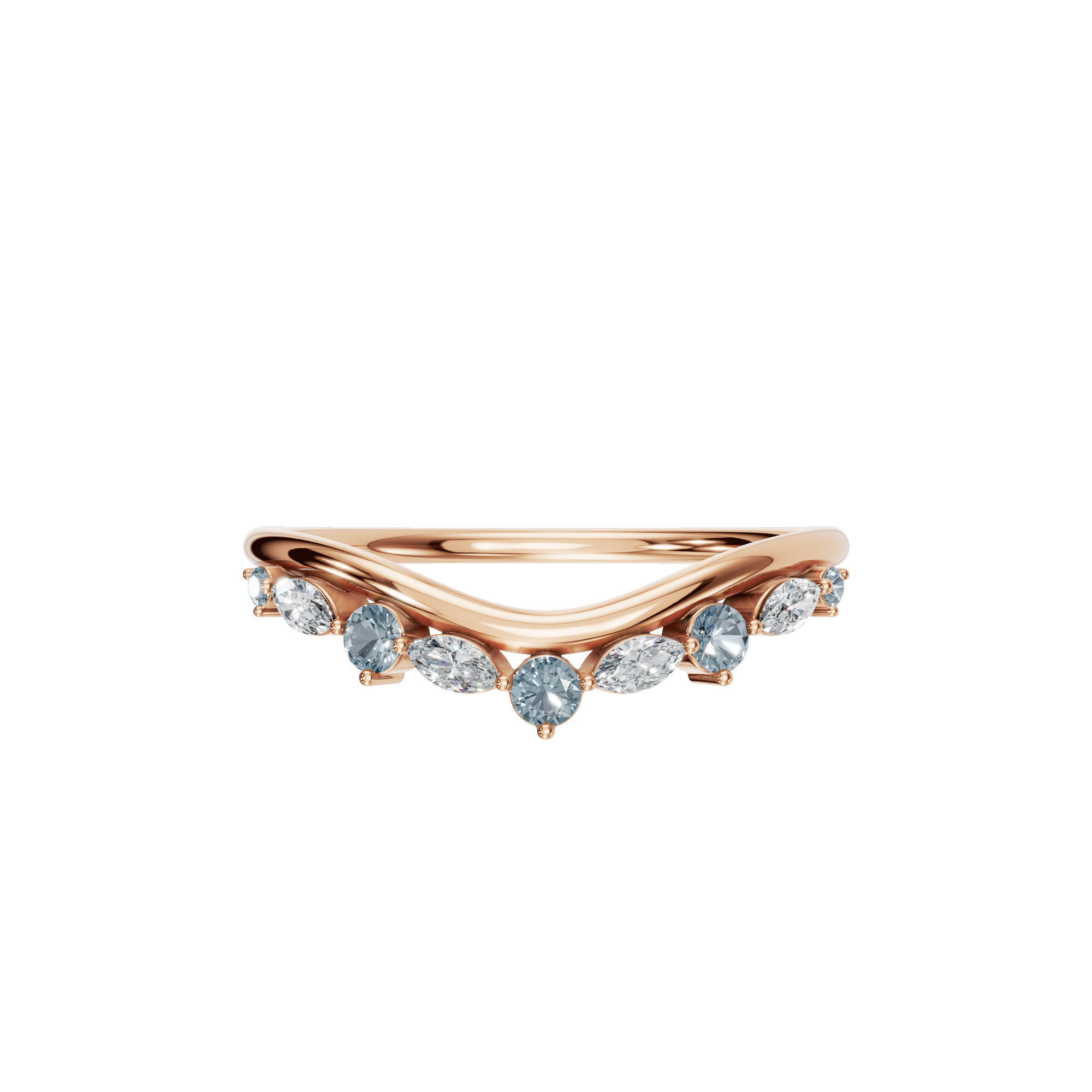 ROUND MARQUISE WEDDING BAND