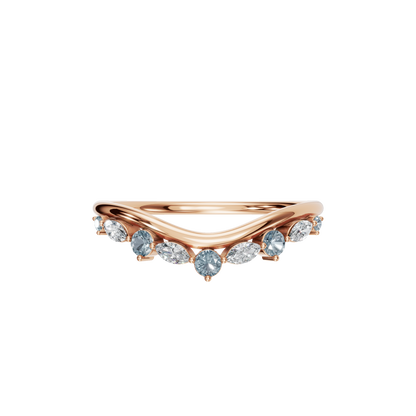 ROUND MARQUISE WEDDING BAND - M&D Signature Jewels