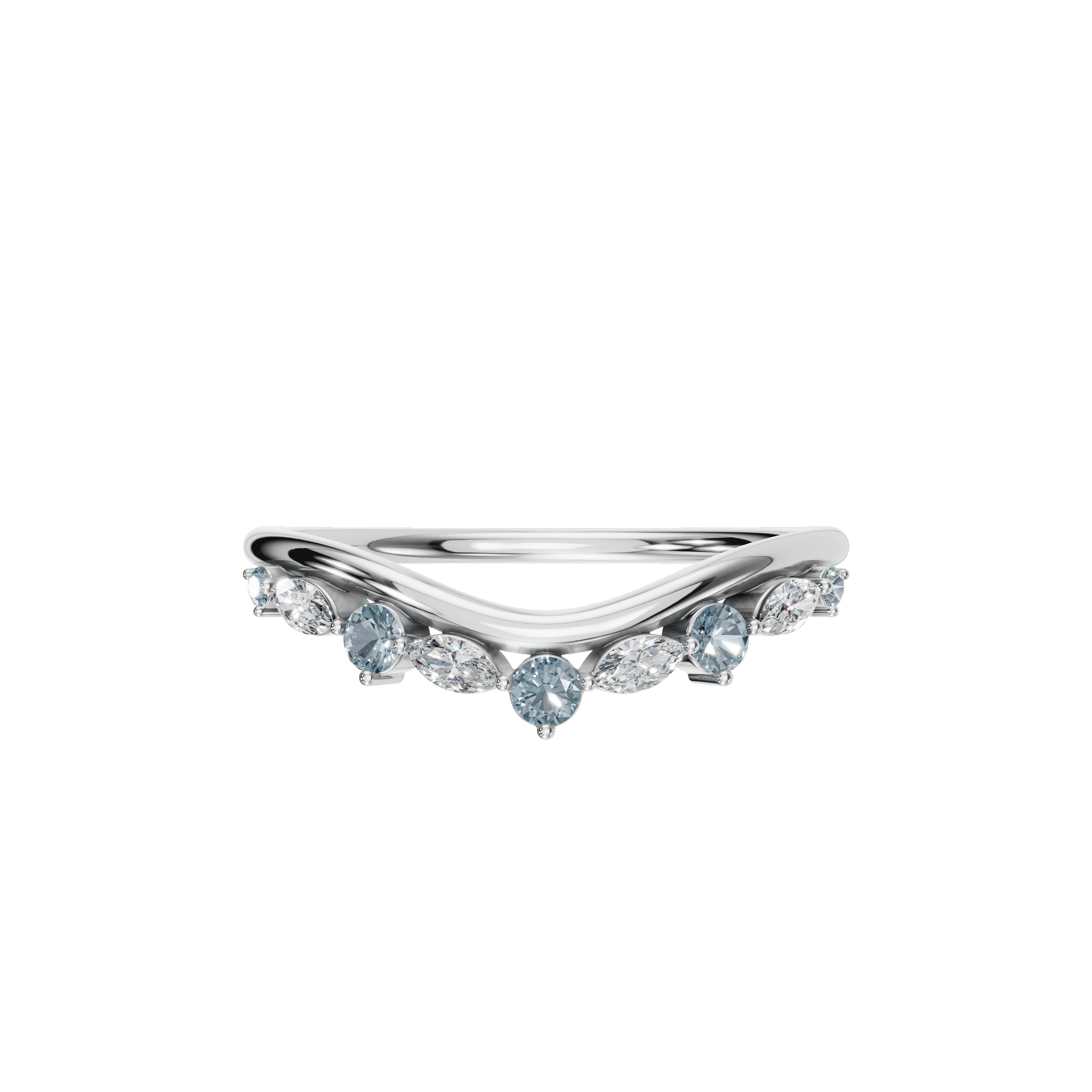ROUND MARQUISE WEDDING BAND