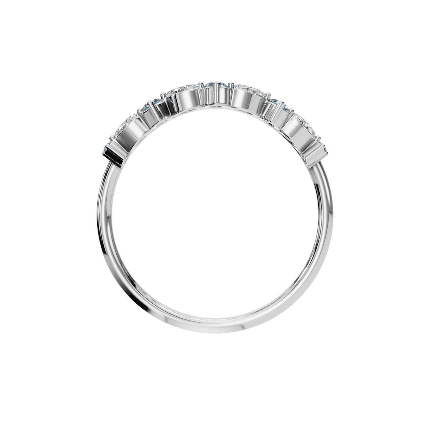 ROUND MARQUISE WEDDING BAND - M&D Signature Jewels
