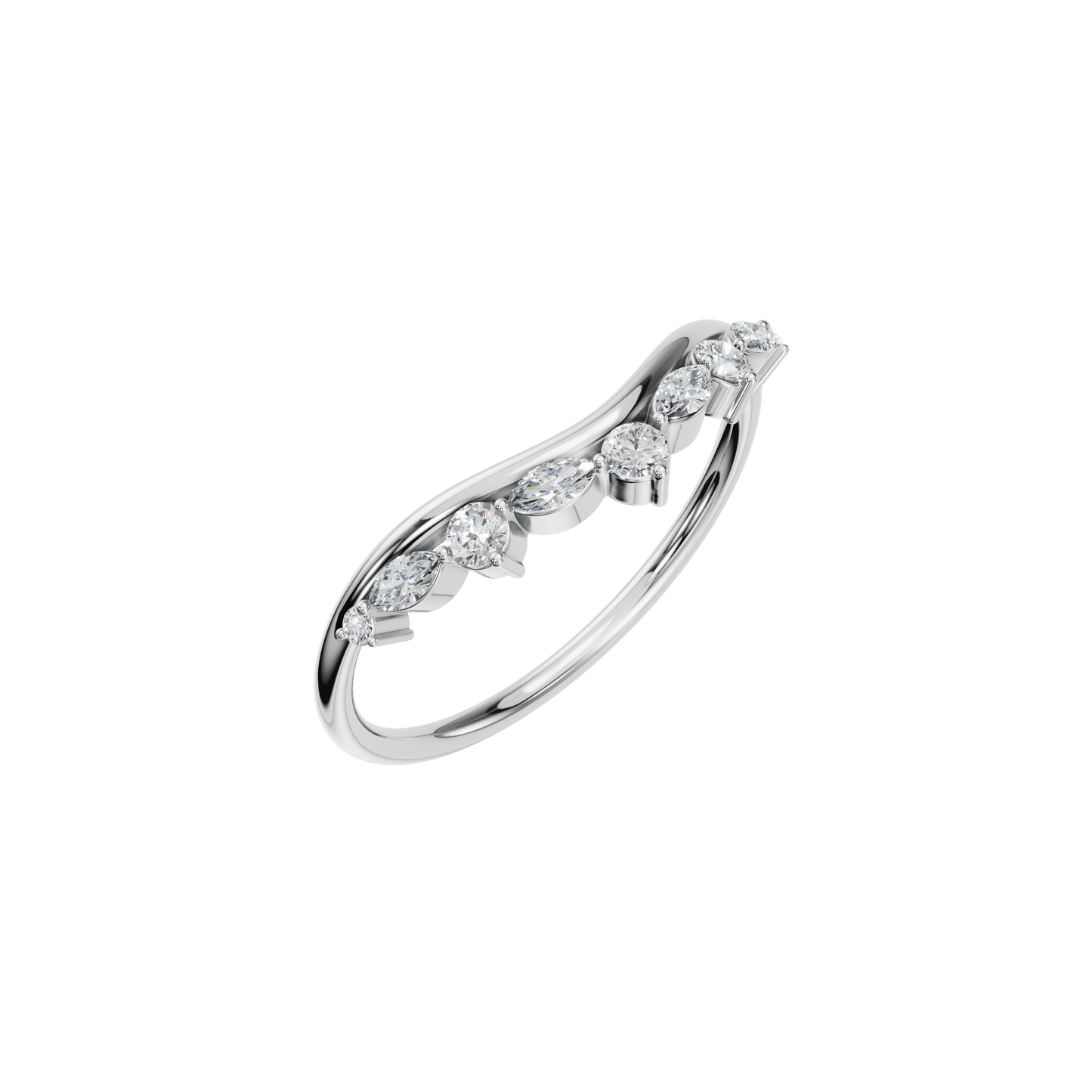 ROUND MARQUISE WEDDING BAND - M&D Signature Jewels