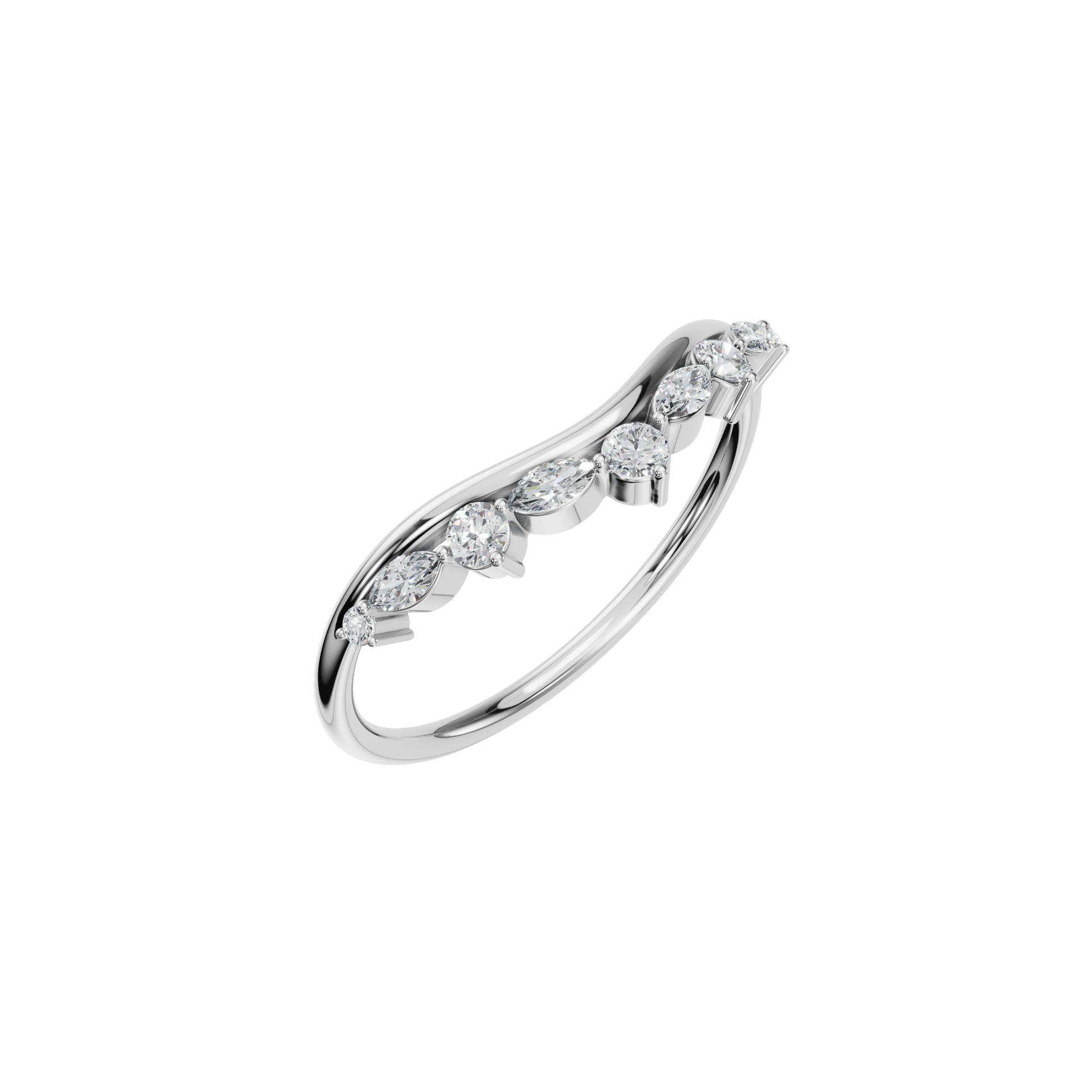 ROUND MARQUISE WEDDING BAND - M&D Signature Jewels
