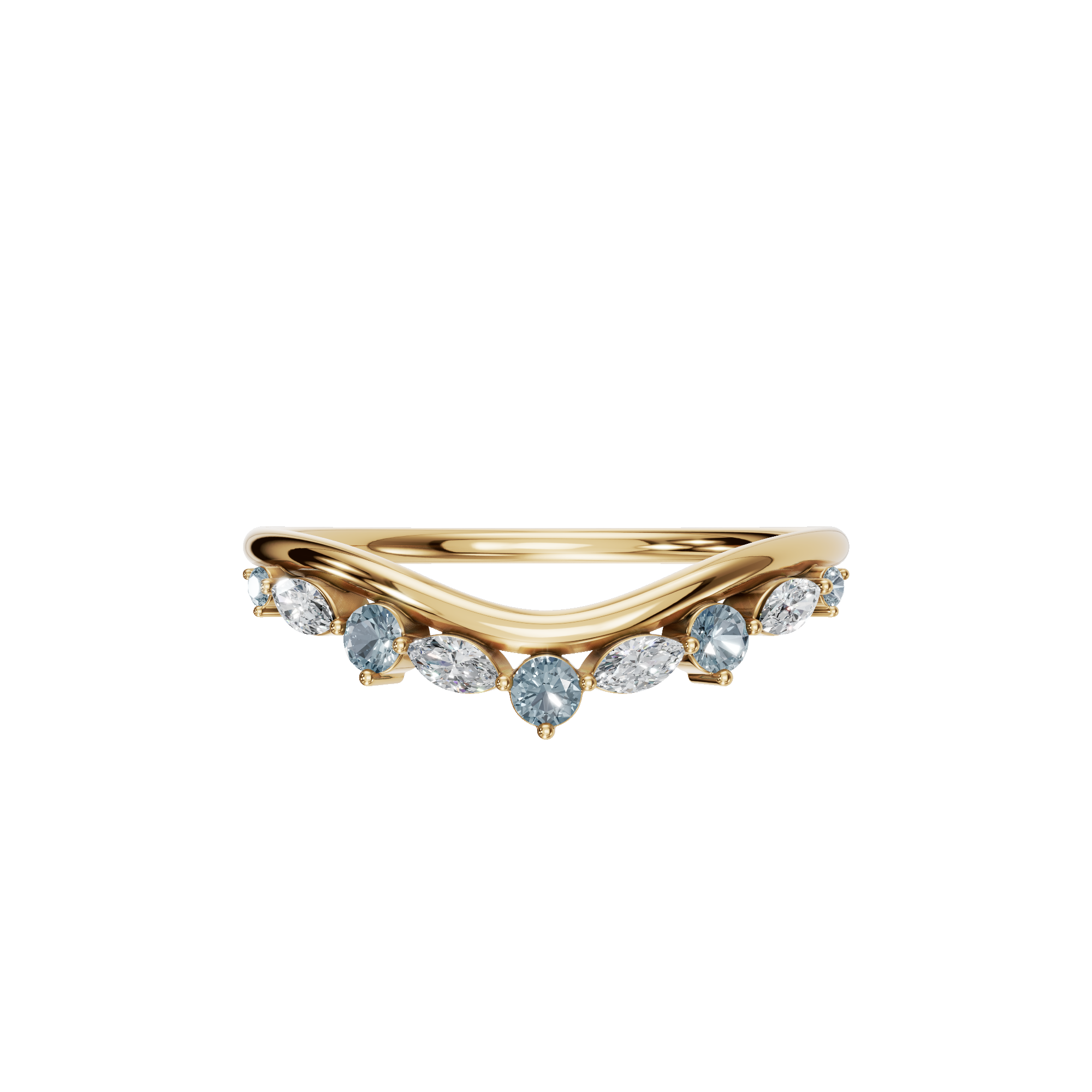 ROUND MARQUISE WEDDING BAND