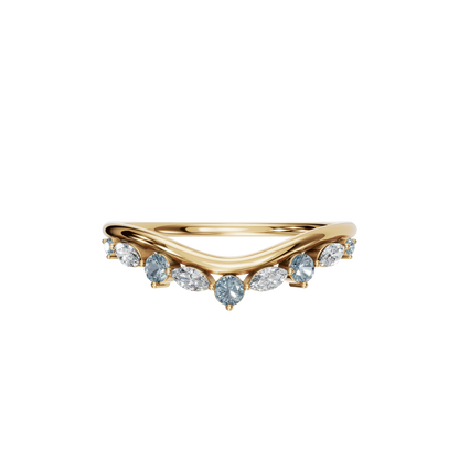 ROUND MARQUISE WEDDING BAND - M&D Signature Jewels