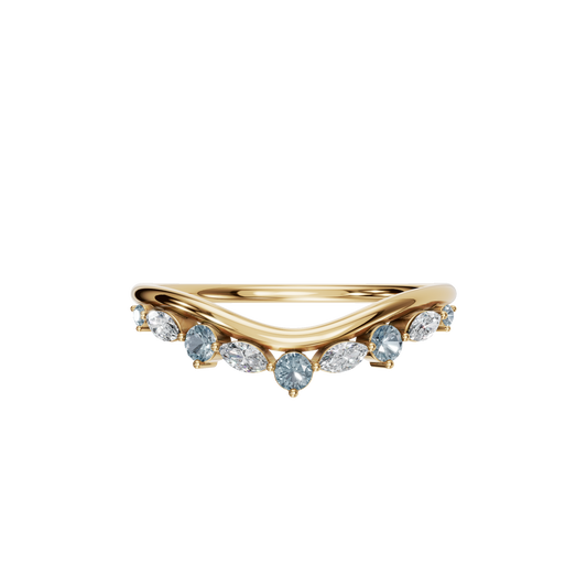 ROUND MARQUISE WEDDING BAND - M&D Signature Jewels