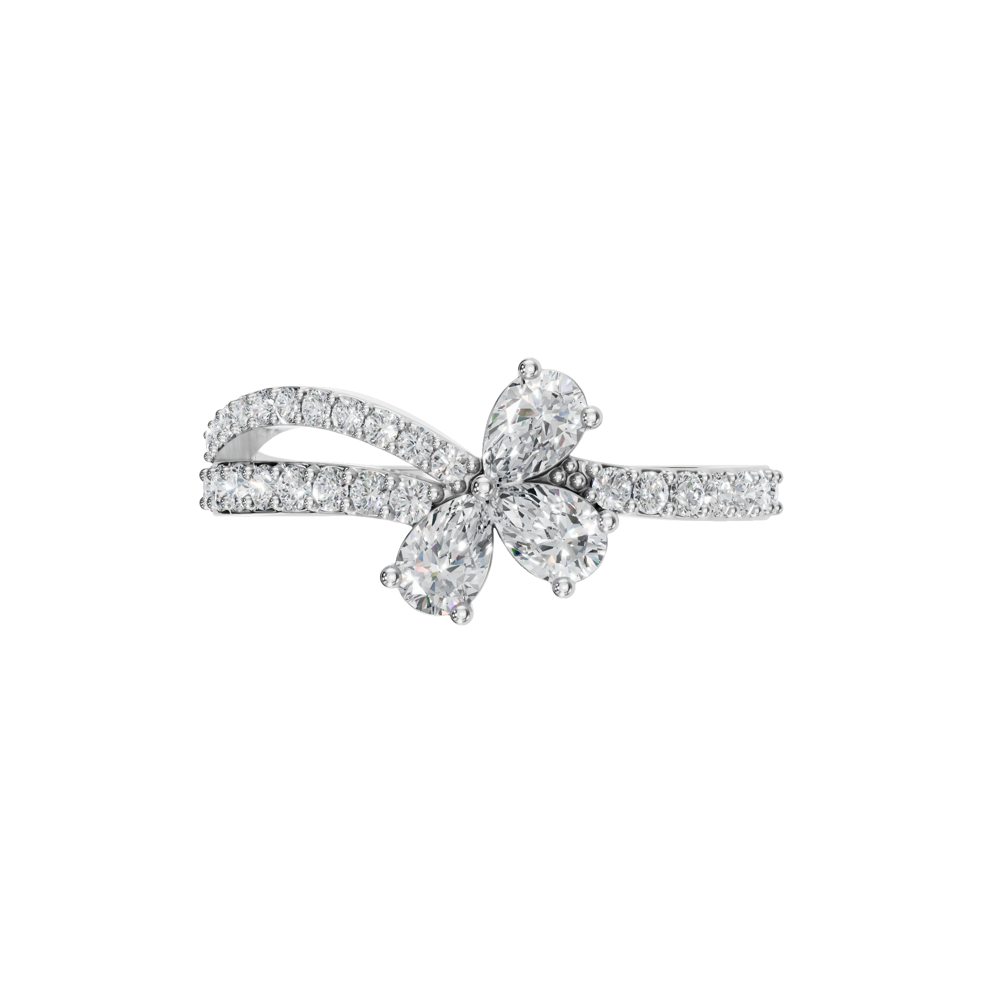 PEAR PAVE WEDDING BAND