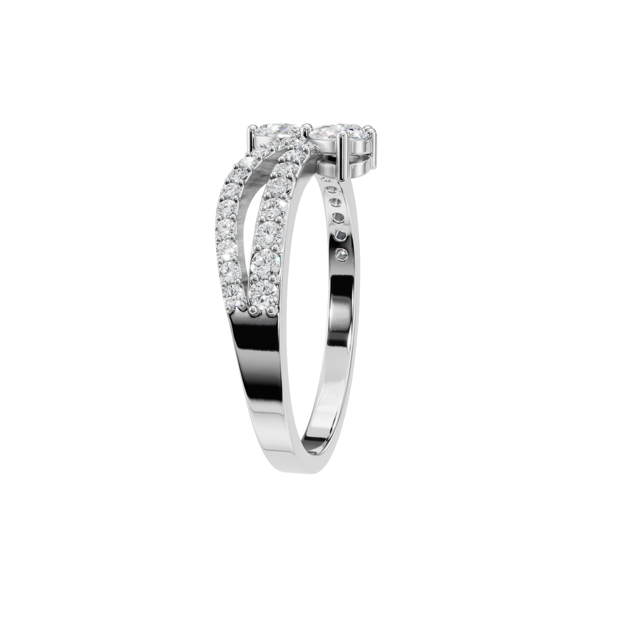 PEAR PAVE WEDDING BAND