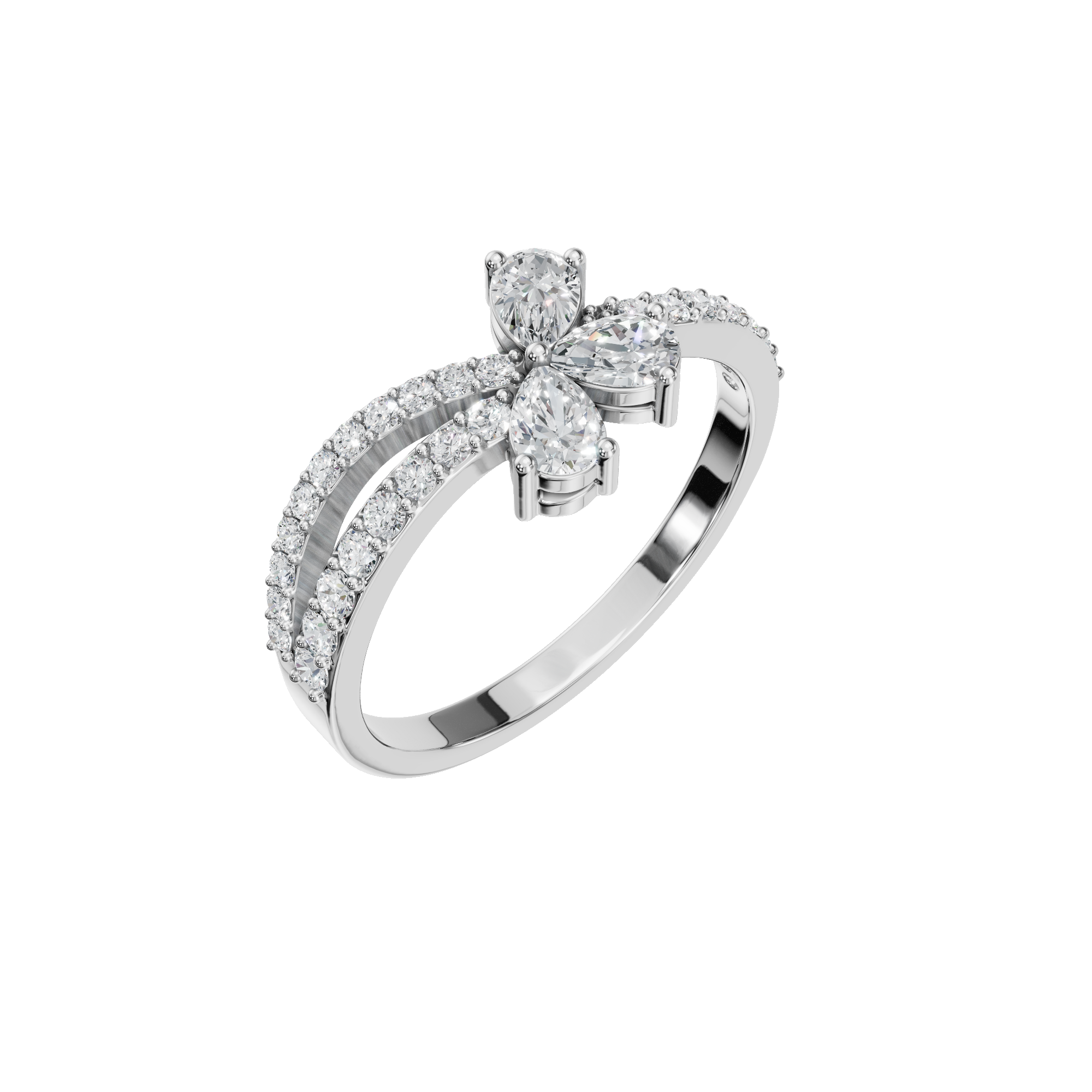 PEAR PAVE WEDDING BAND