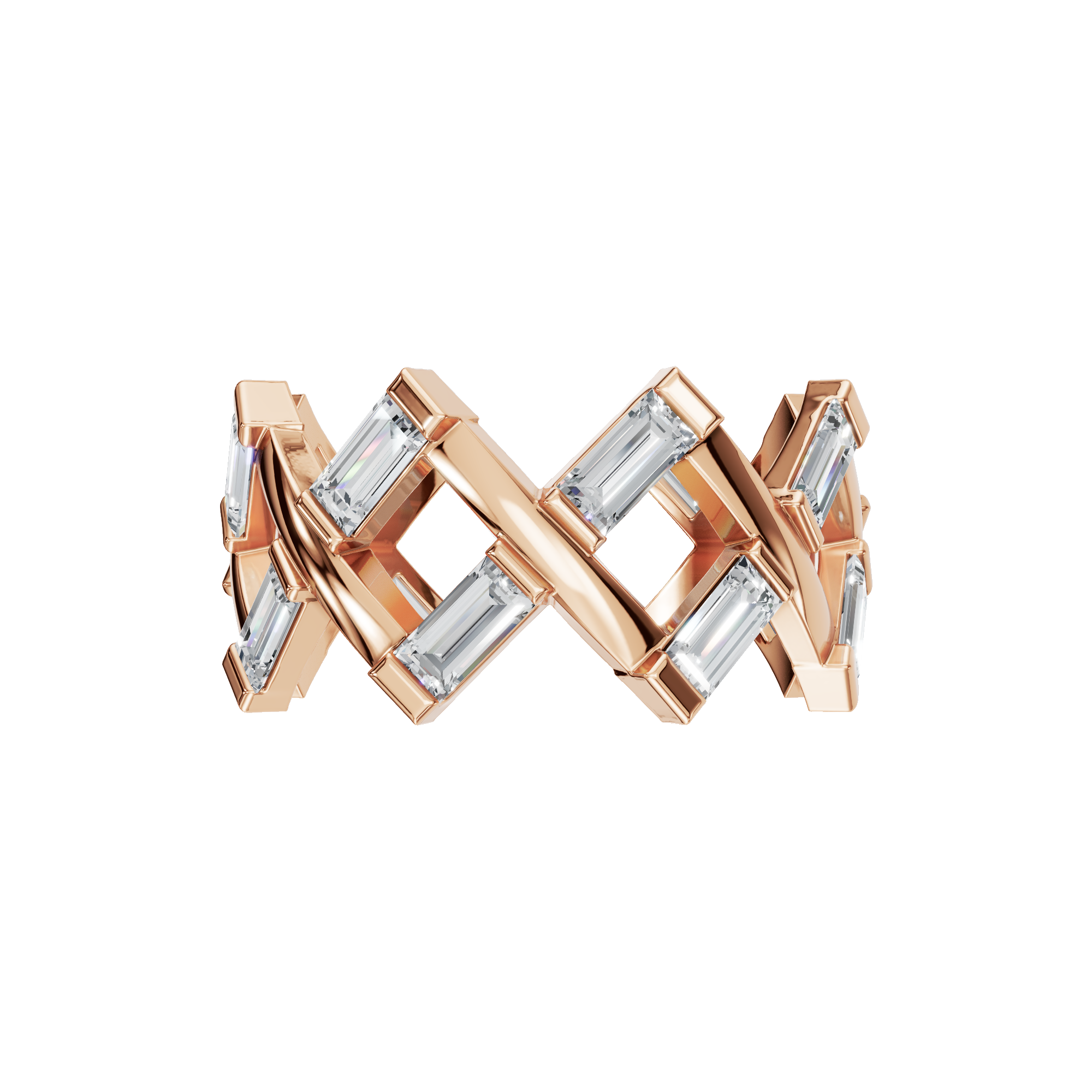 FANCY BAGUETTE WEDDING BAND