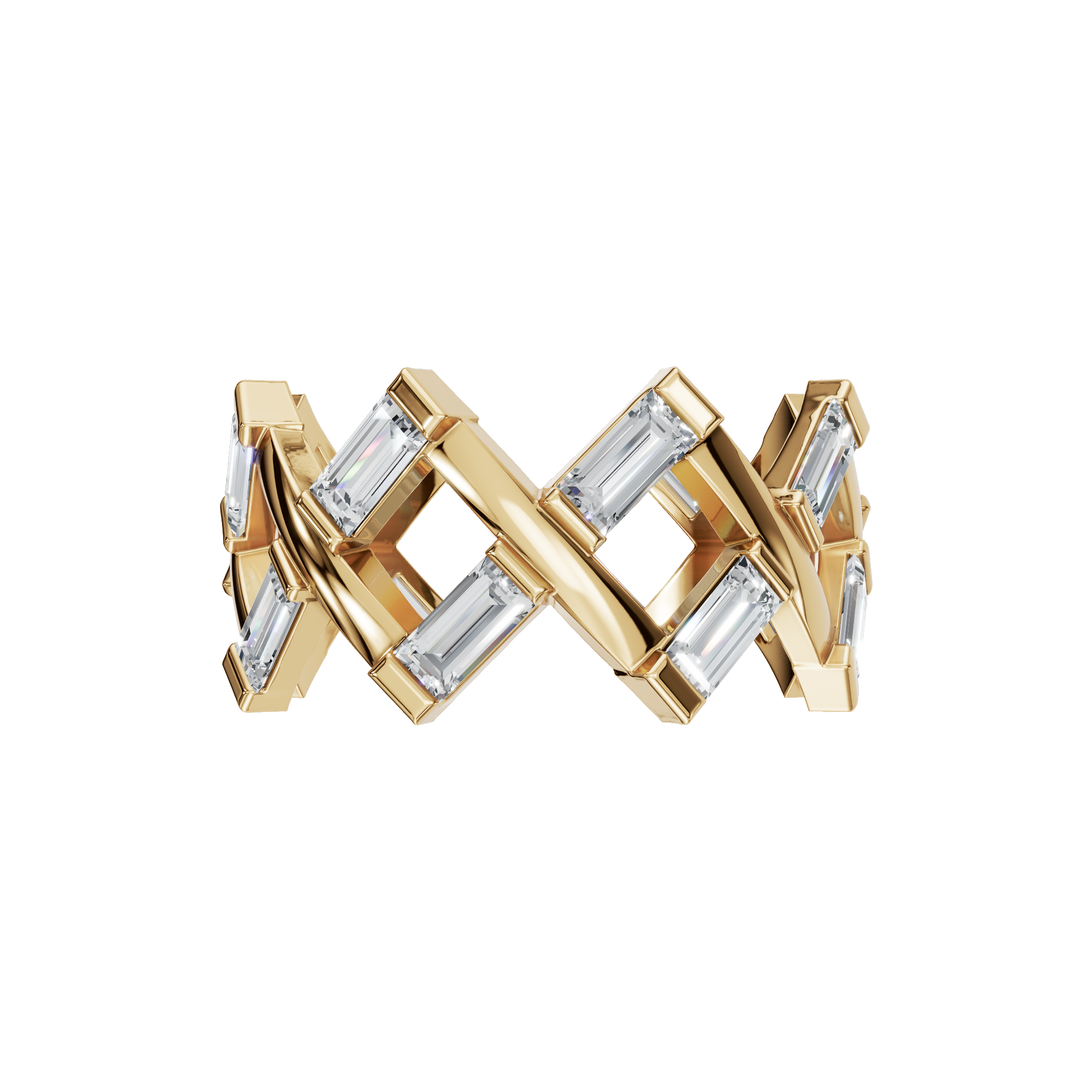 FANCY BAGUETTE WEDDING BAND