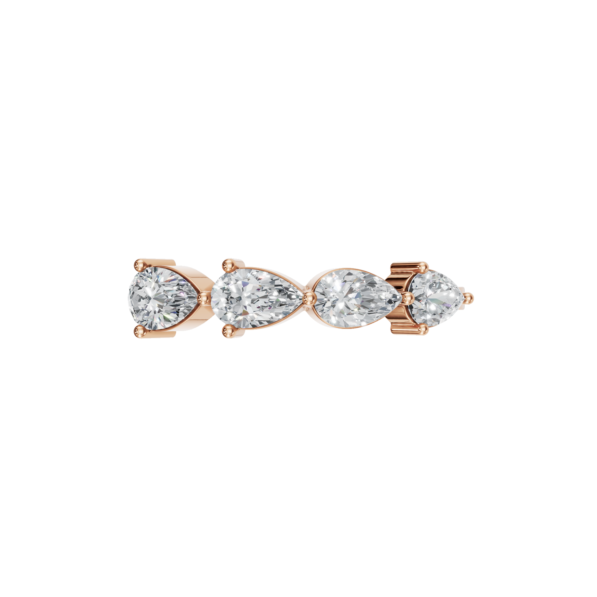 PEAR E-W HALF ETERNITY WEDDING BAND - M&D Signature Jewels