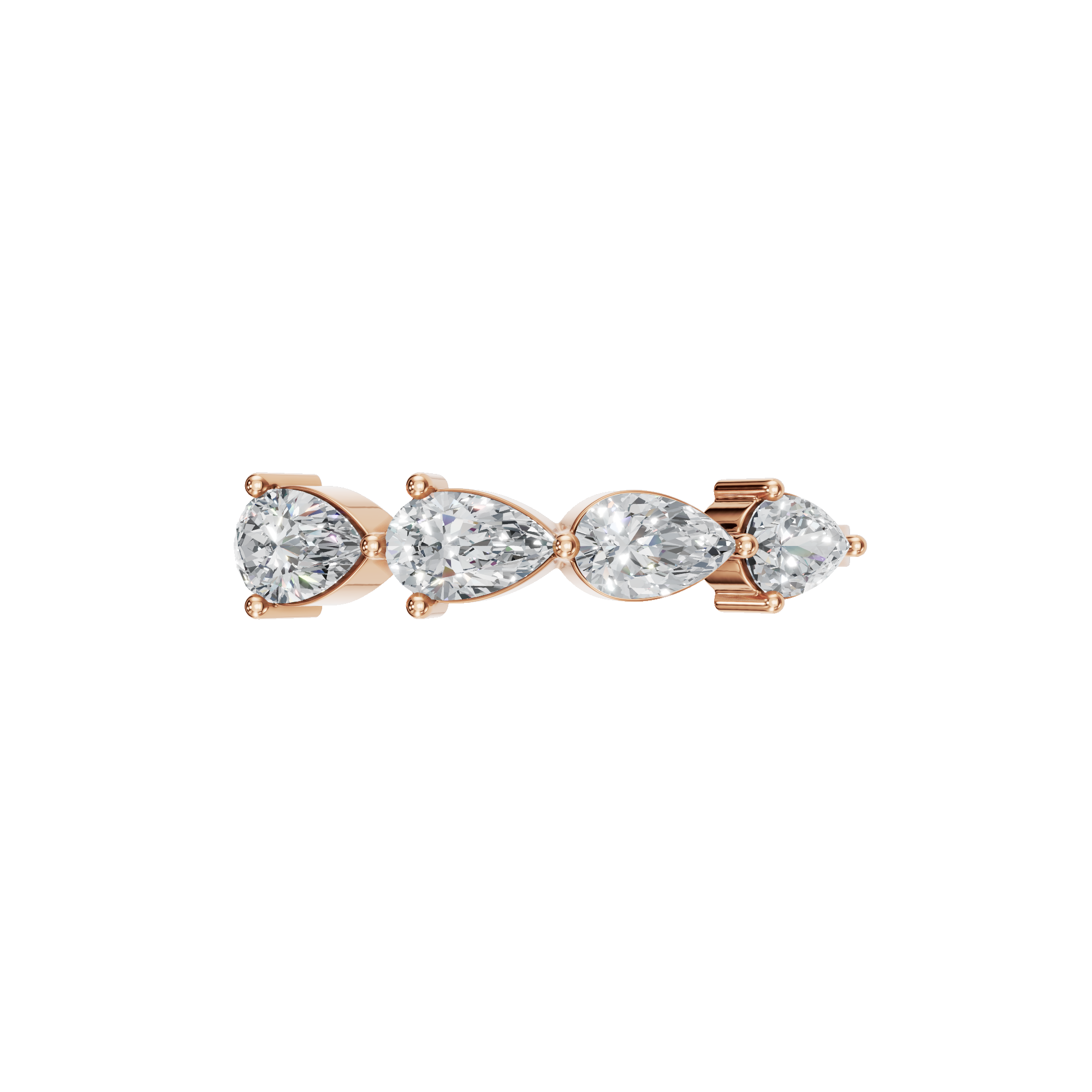 PEAR E-W HALF ETERNITY WEDDING BAND