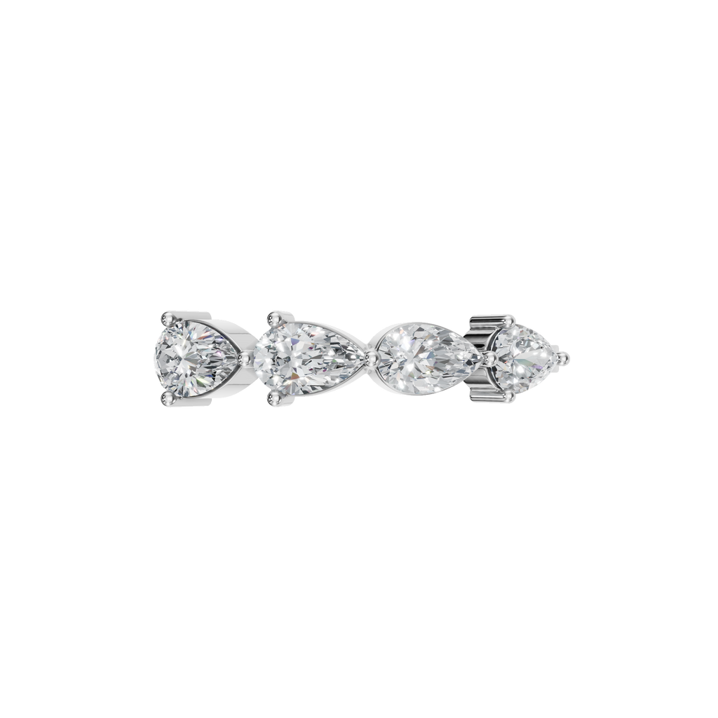 PEAR E-W HALF ETERNITY WEDDING BAND