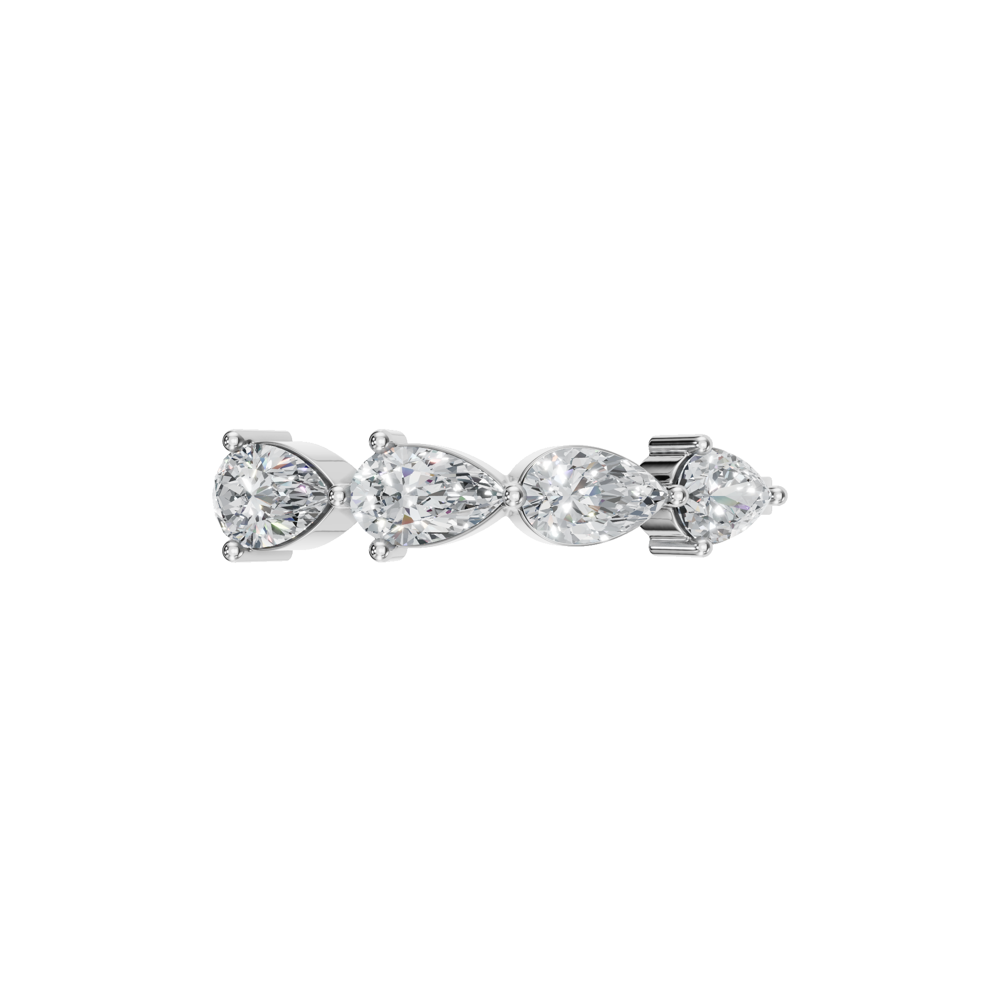 PEAR E-W HALF ETERNITY WEDDING BAND