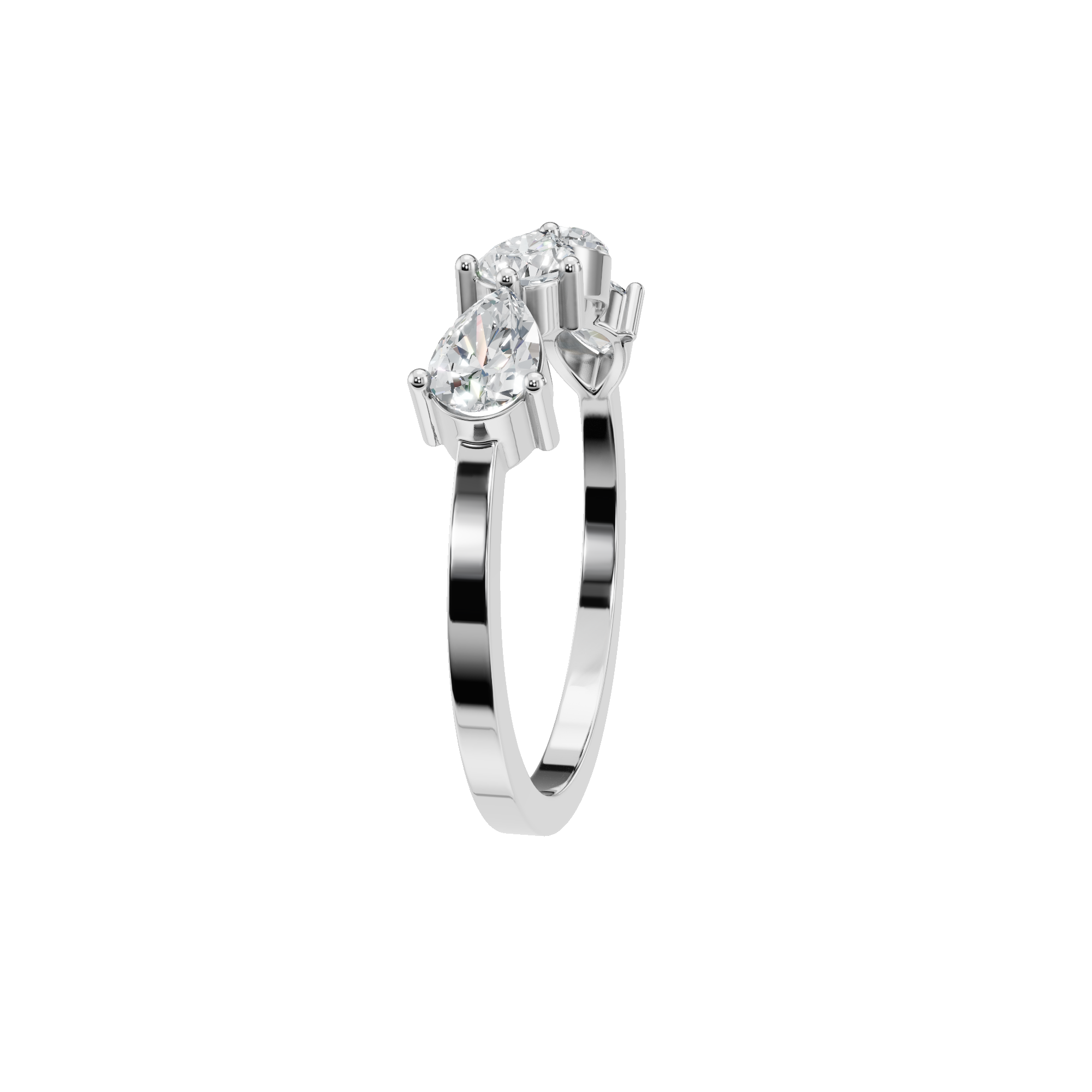PEAR E-W HALF ETERNITY WEDDING BAND