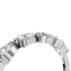 PEAR E-W HALF ETERNITY WEDDING BAND