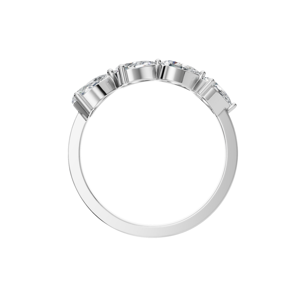 PEAR E-W HALF ETERNITY WEDDING BAND