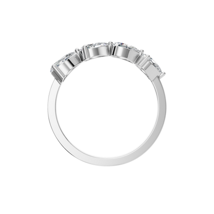PEAR E-W HALF ETERNITY WEDDING BAND - M&D Signature Jewels