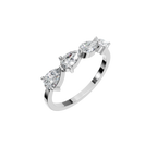 PEAR E-W HALF ETERNITY WEDDING BAND