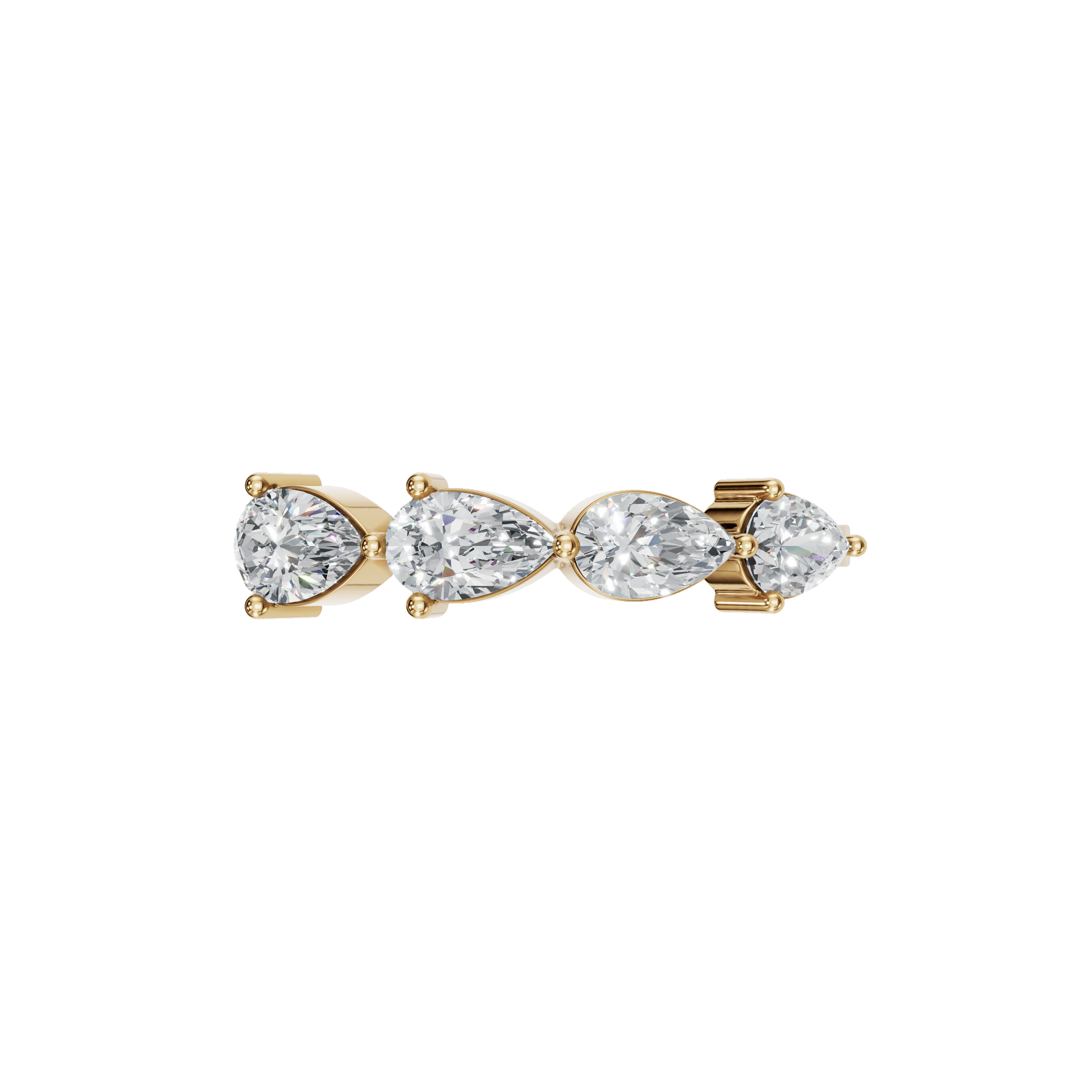 PEAR E-W HALF ETERNITY WEDDING BAND - M&D Signature Jewels