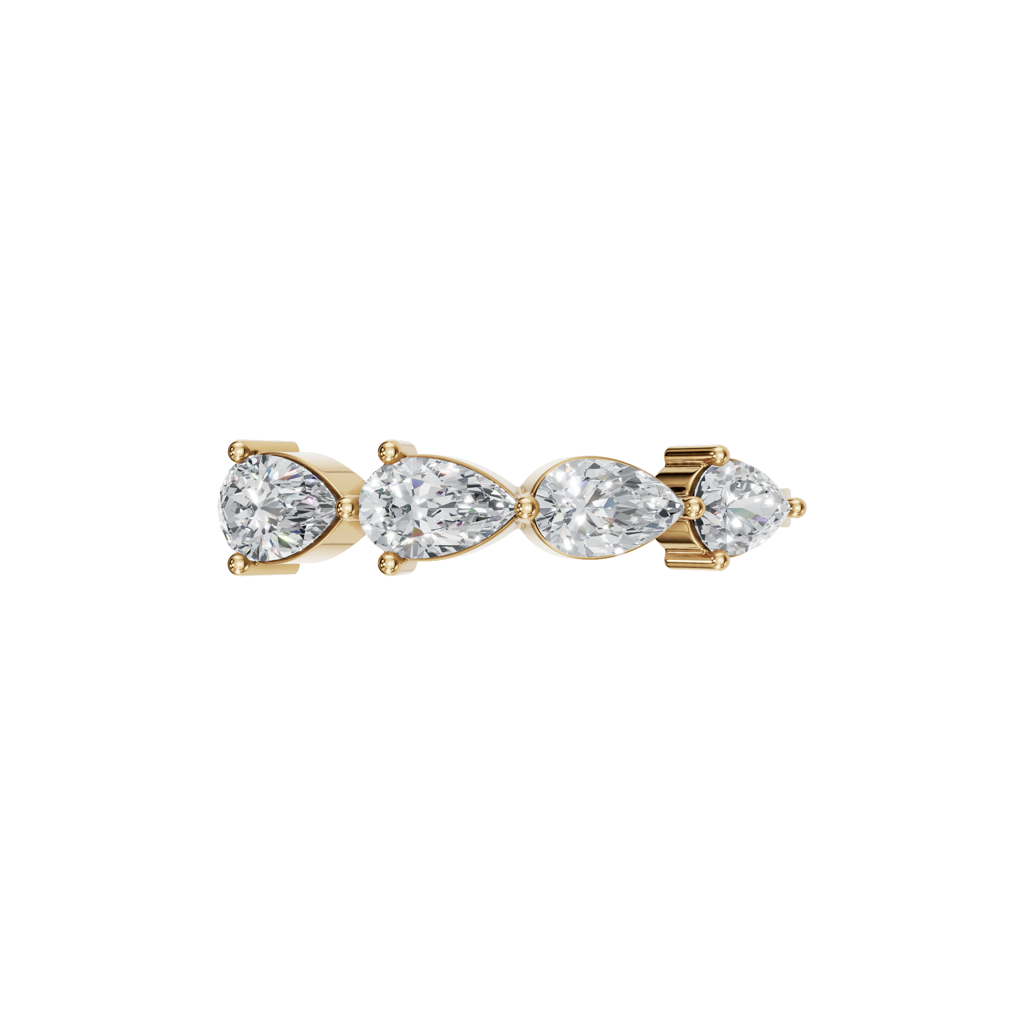PEAR E-W HALF ETERNITY WEDDING BAND