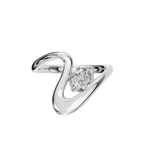 OVAL WAVE SOLITAIRE RING