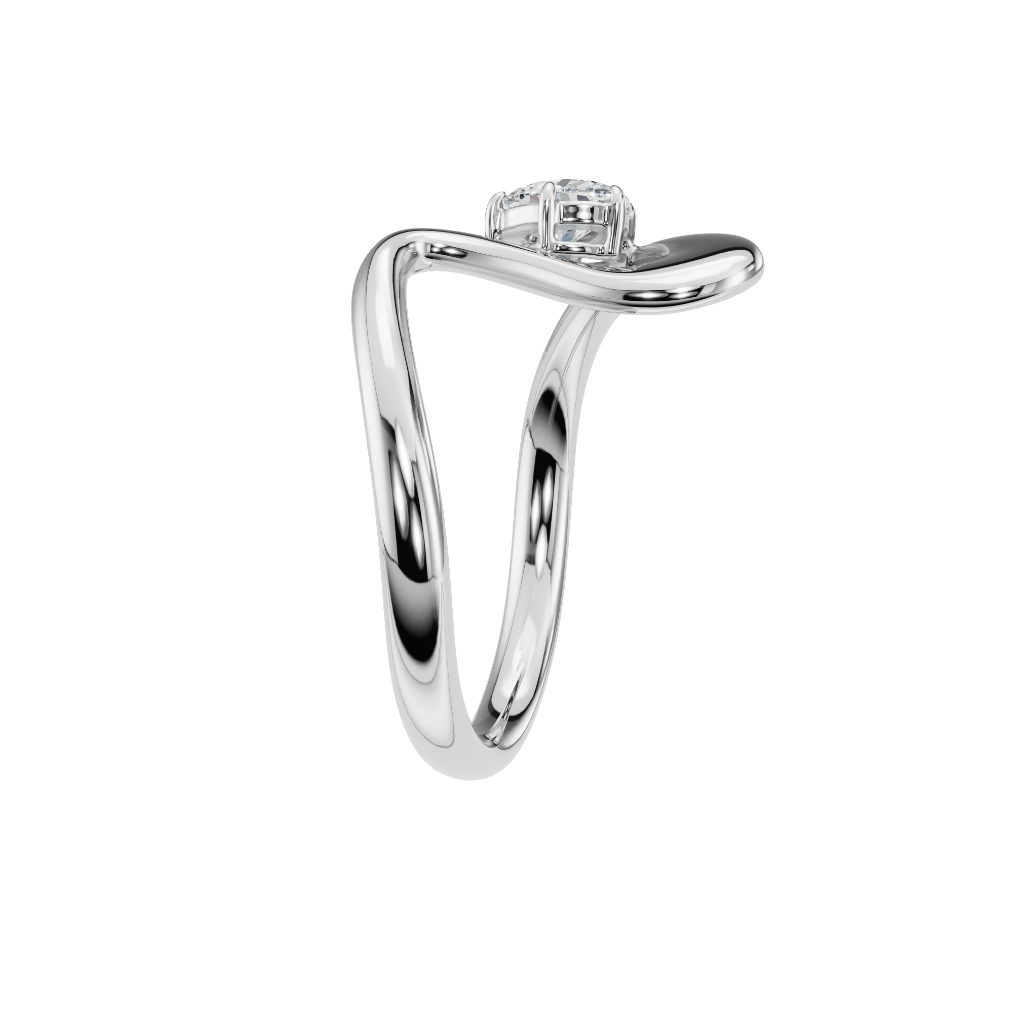 OVAL WAVE SOLITAIRE RING