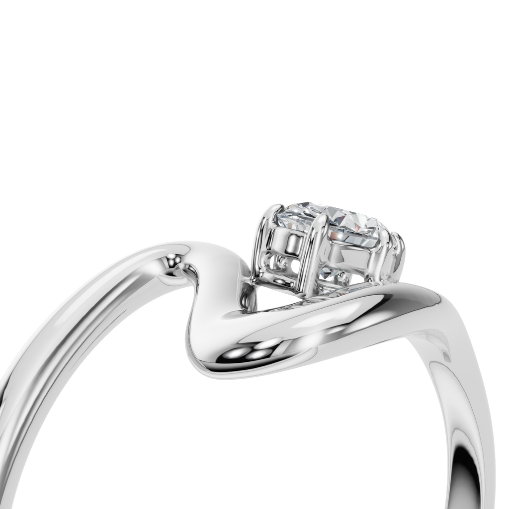 OVAL WAVE SOLITAIRE RING