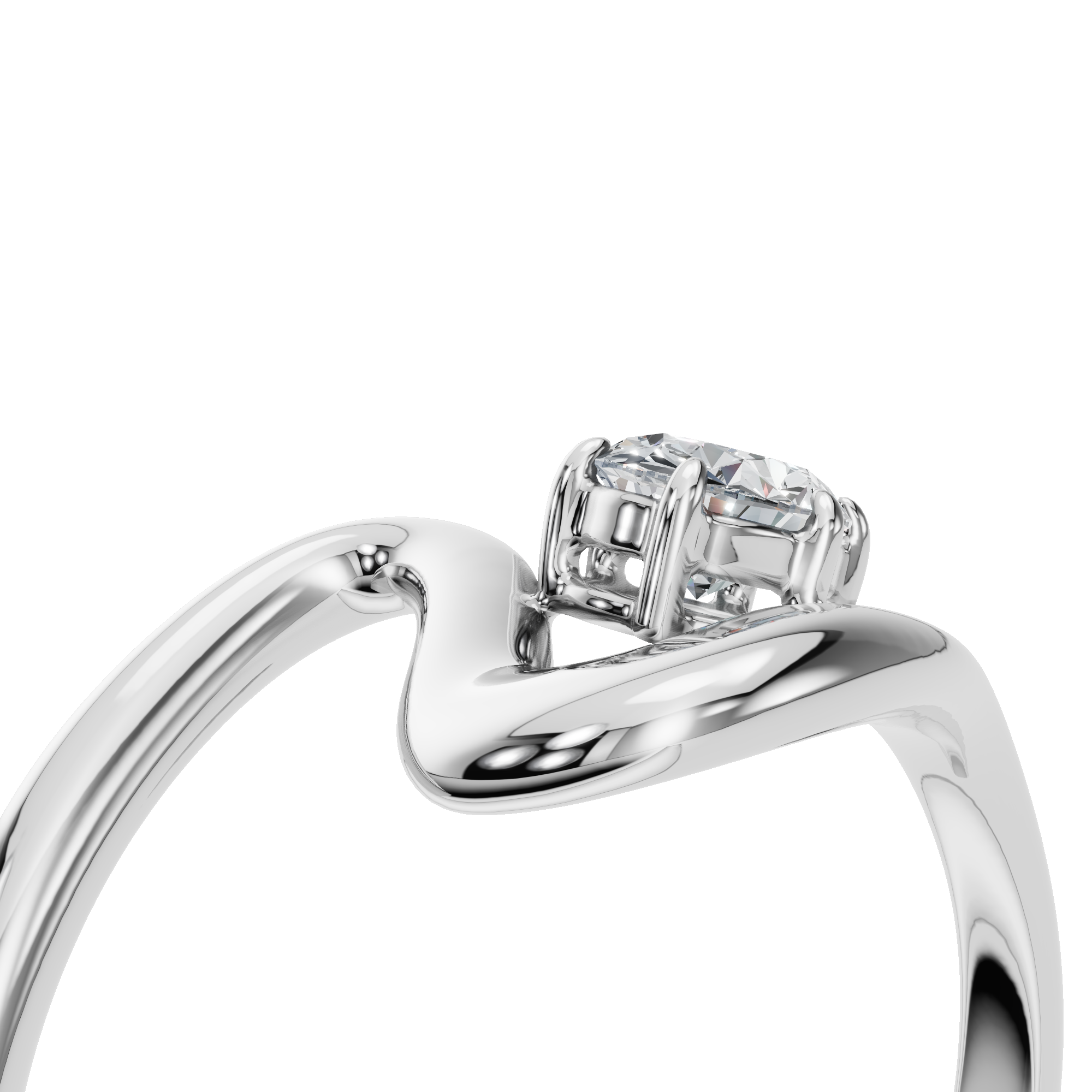 OVAL WAVE SOLITAIRE RING