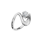 OVAL WAVE SOLITAIRE RING