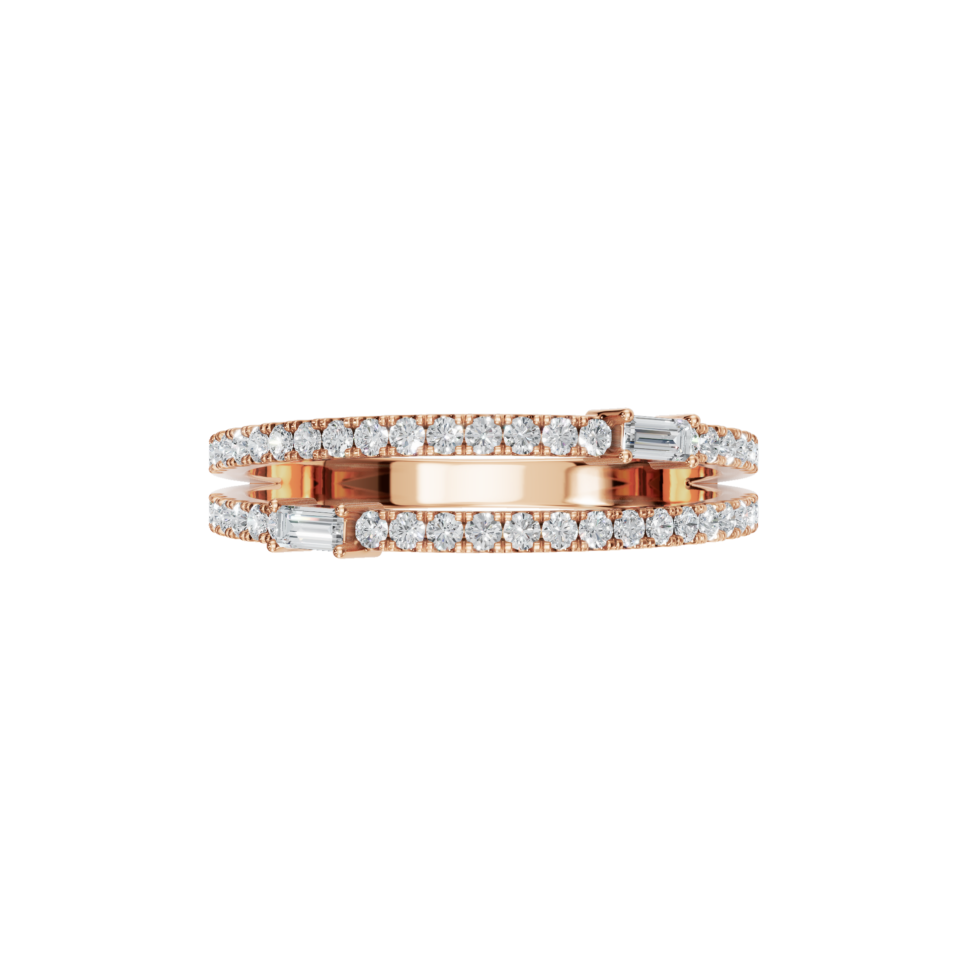 BAGUETTE ROUND  WEDDING BAND - M&D Signature Jewels