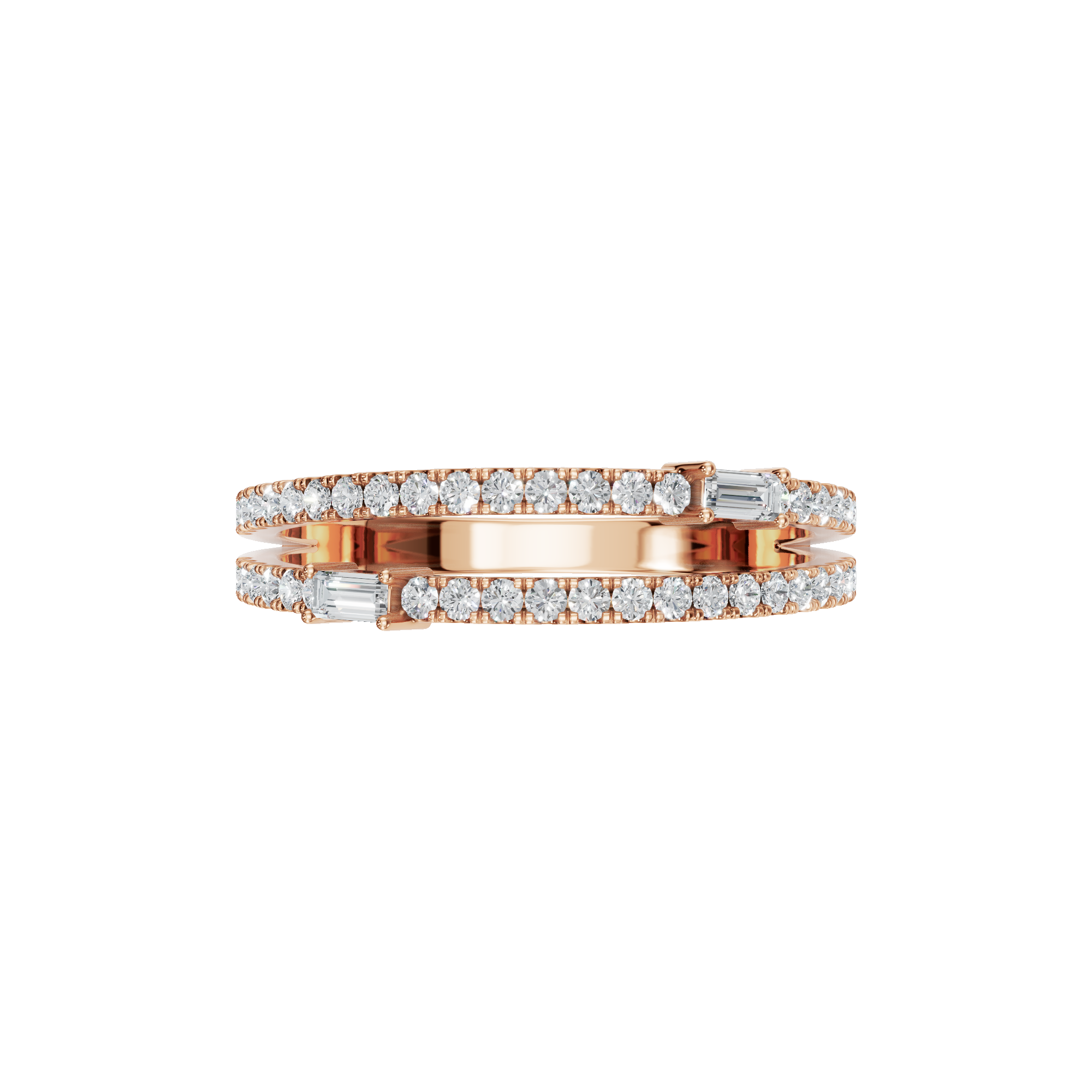 BAGUETTE ROUND  WEDDING BAND