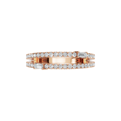BAGUETTE ROUND  WEDDING BAND - M&D Signature Jewels