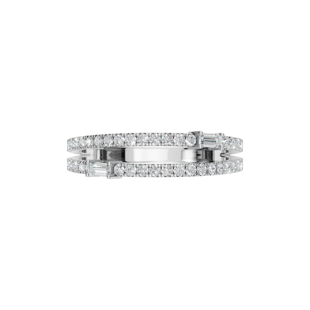 BAGUETTE ROUND  WEDDING BAND