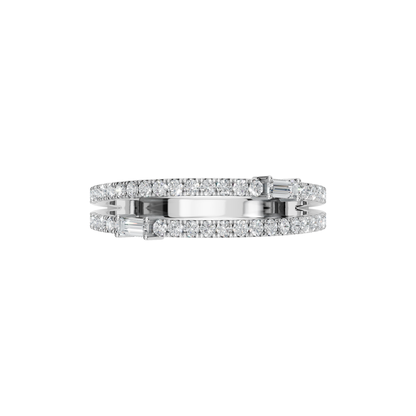 BAGUETTE ROUND  WEDDING BAND - M&D Signature Jewels