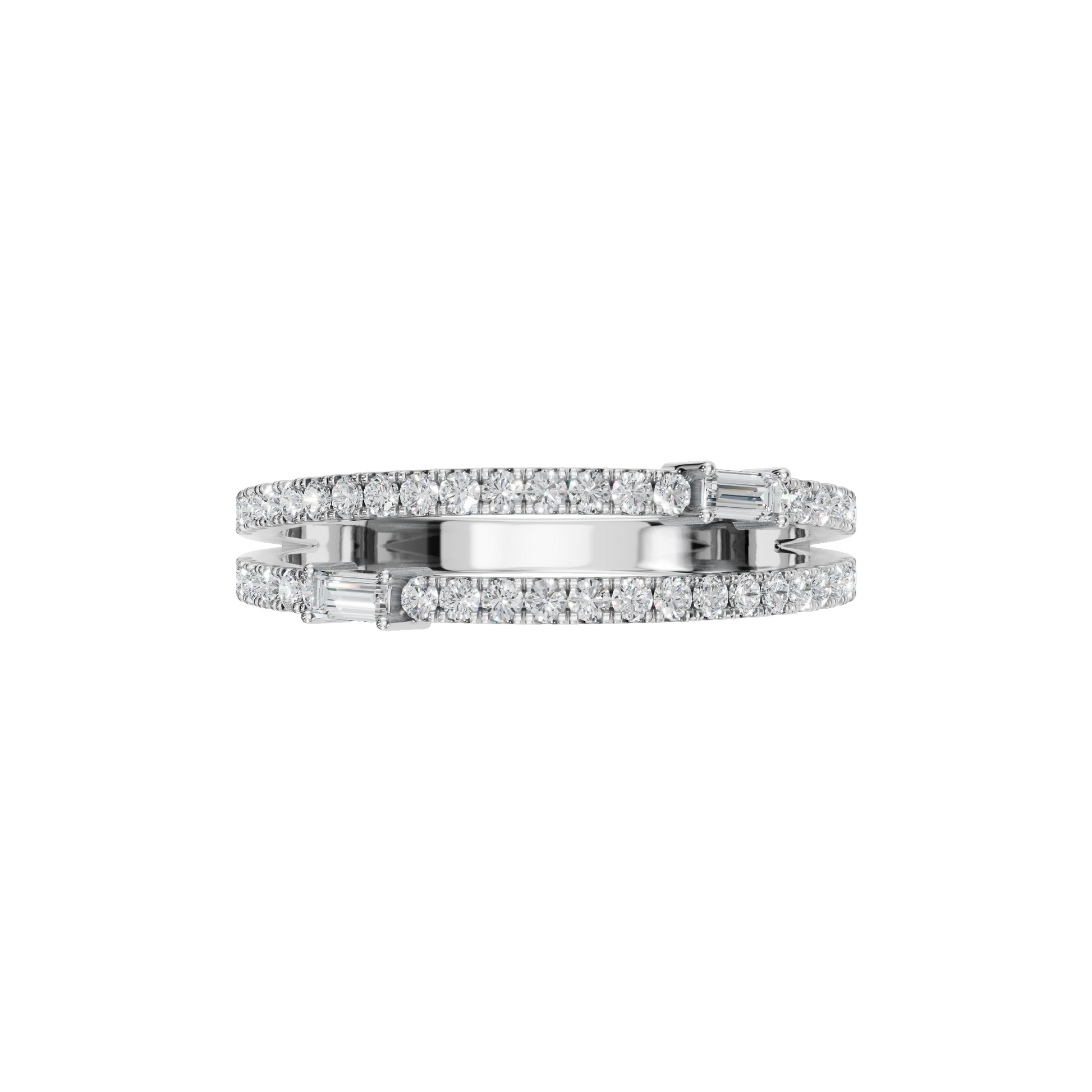 BAGUETTE ROUND  WEDDING BAND - M&D Signature Jewels