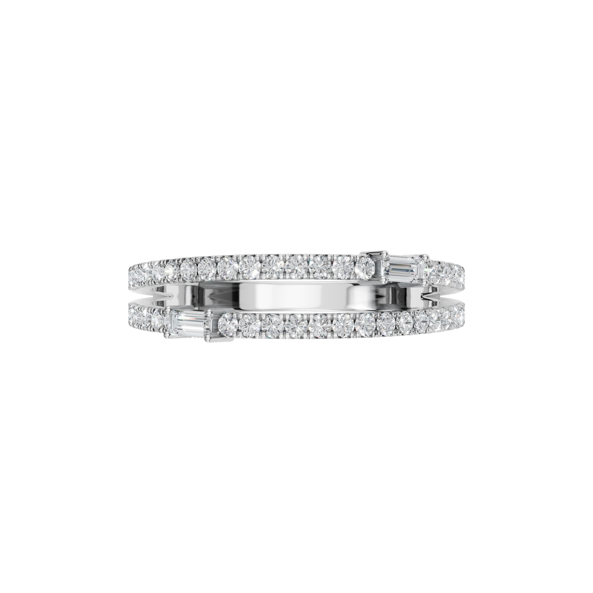 BAGUETTE ROUND  WEDDING BAND