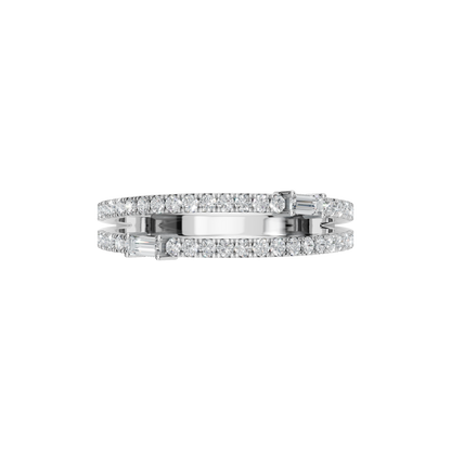 BAGUETTE ROUND  WEDDING BAND - M&D Signature Jewels