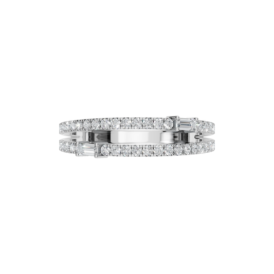 BAGUETTE ROUND  WEDDING BAND