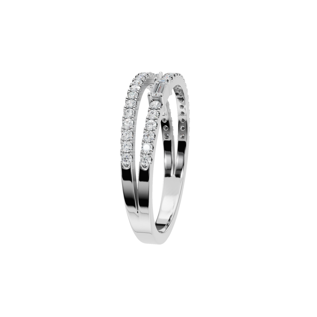 BAGUETTE ROUND  WEDDING BAND