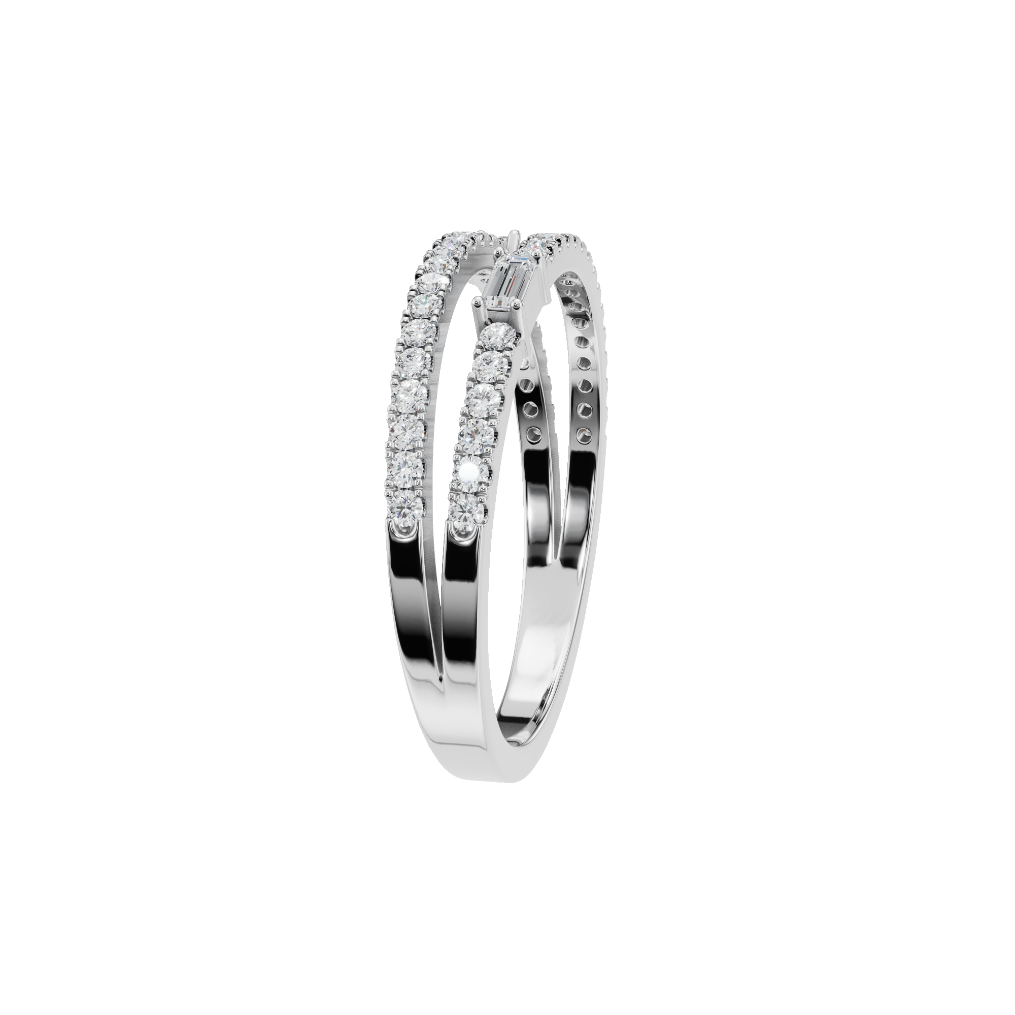 BAGUETTE ROUND  WEDDING BAND