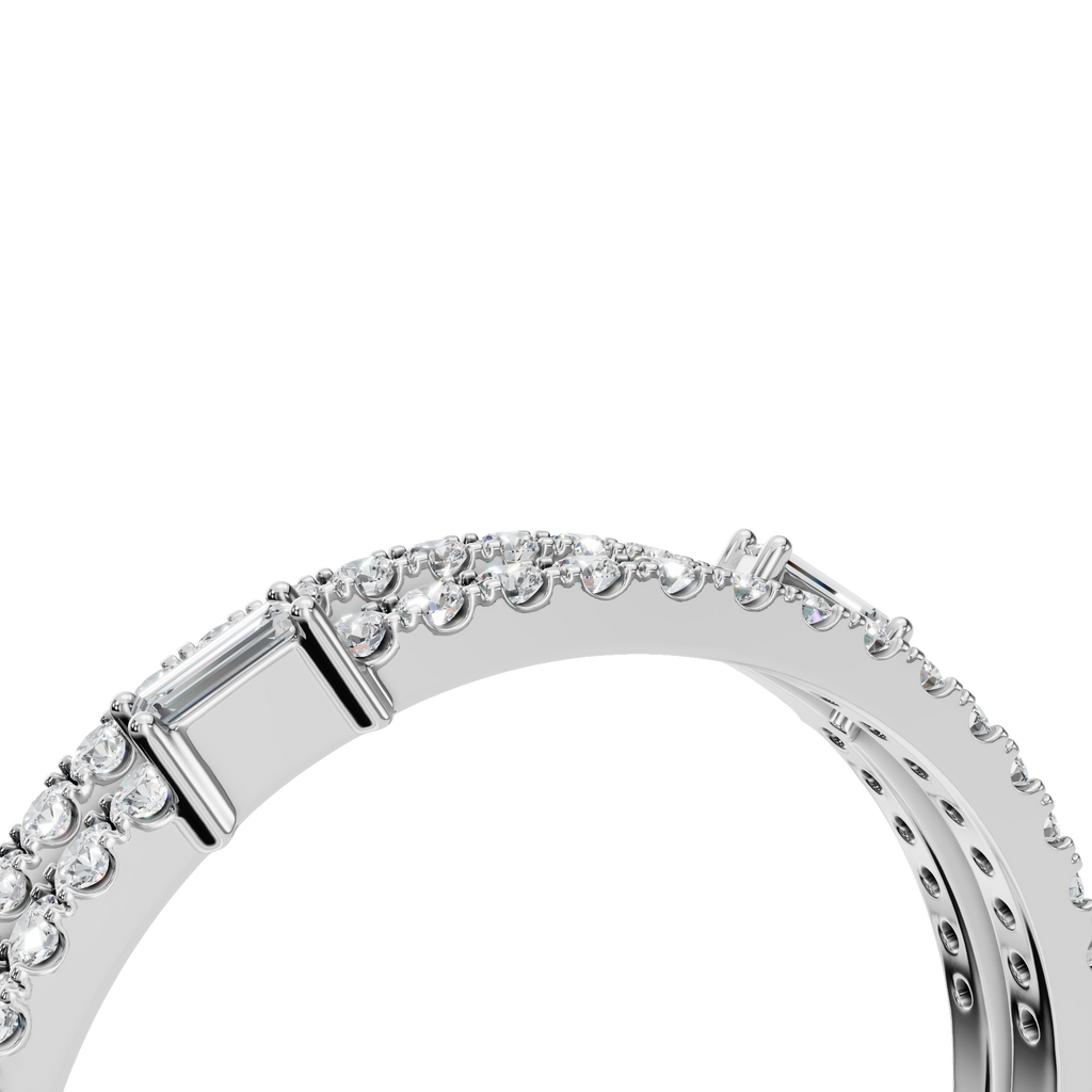 BAGUETTE ROUND  WEDDING BAND