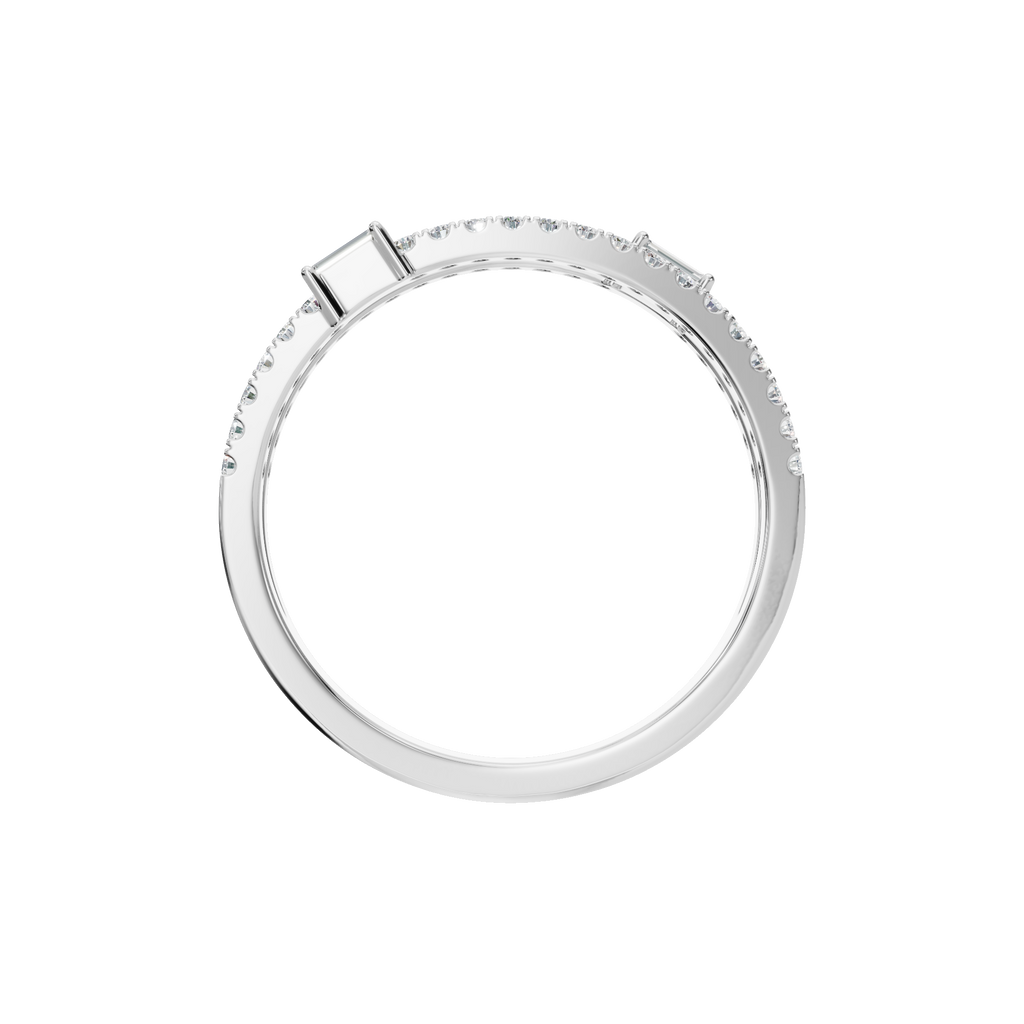BAGUETTE ROUND  WEDDING BAND