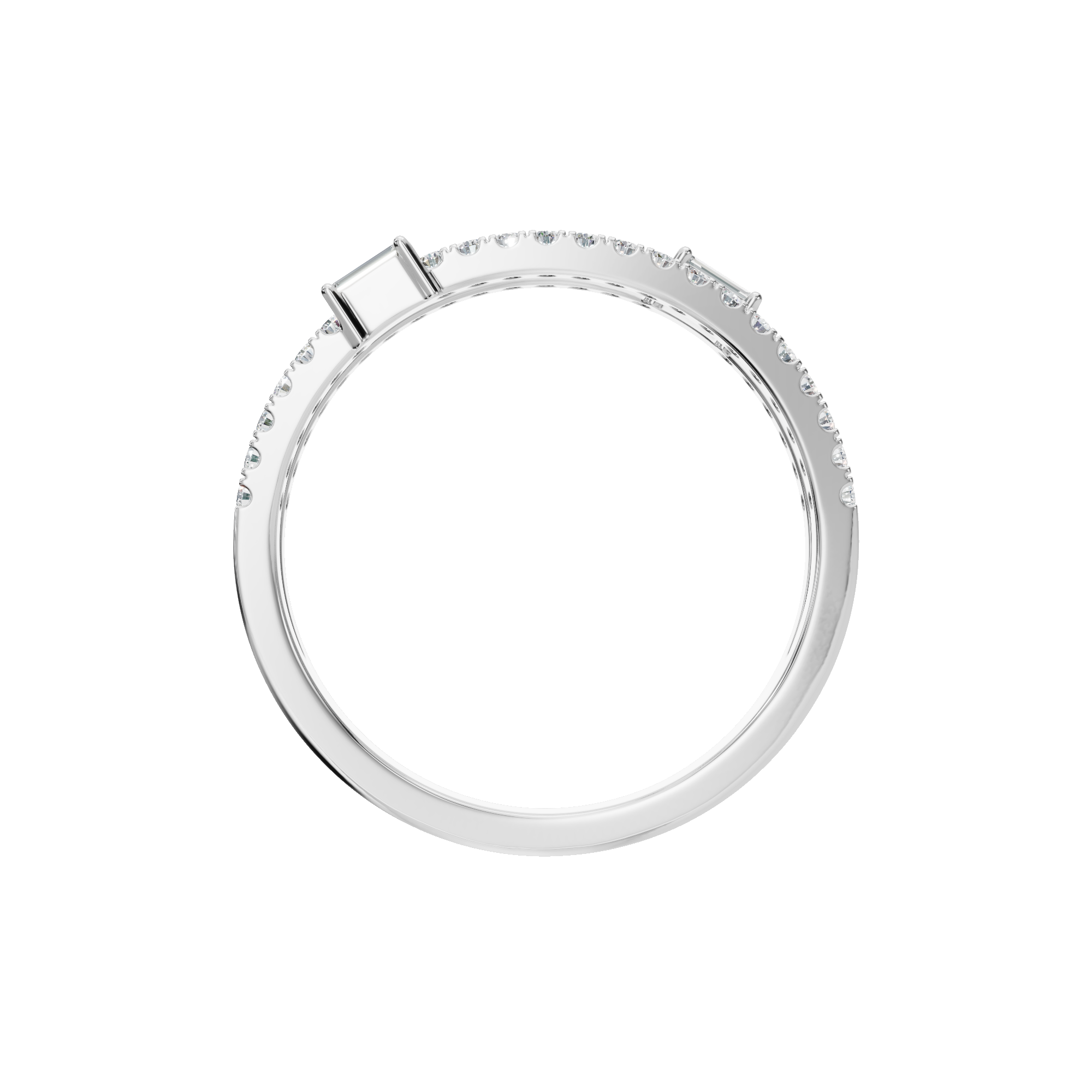 BAGUETTE ROUND  WEDDING BAND